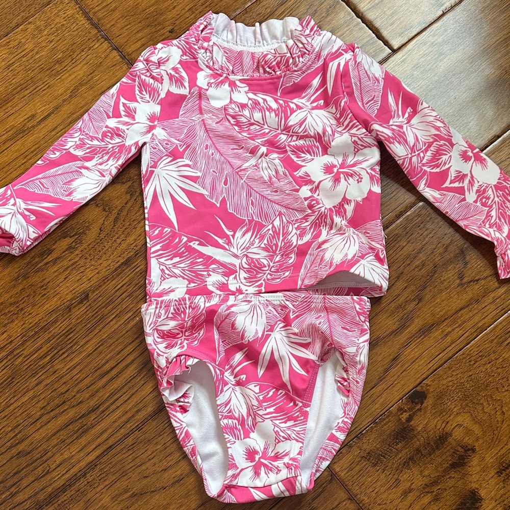 Pink Floral Rash Guard by Janie and Jack